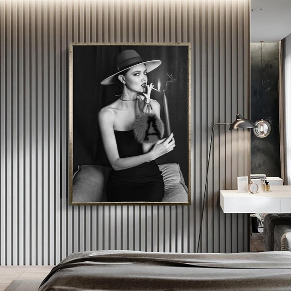The Woman With Hat Print Wall Painting Original Design Table Wall Art Ready To Hang Painting Home Decorative