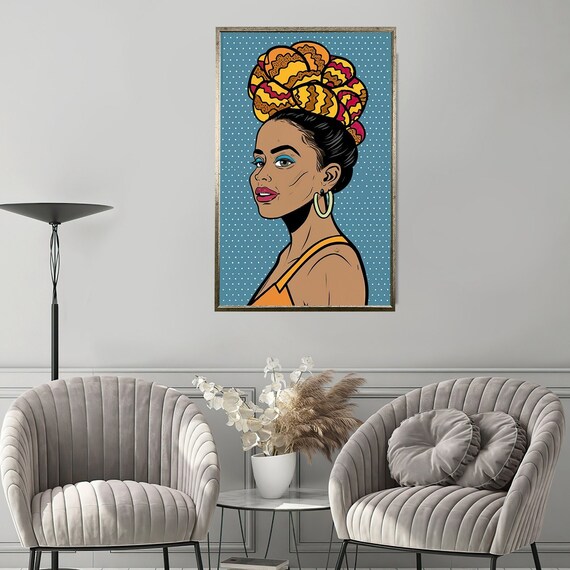 African Woman Print Art Colorful African Woman Wall Decor Joyful African Woman Print Art Pop Art