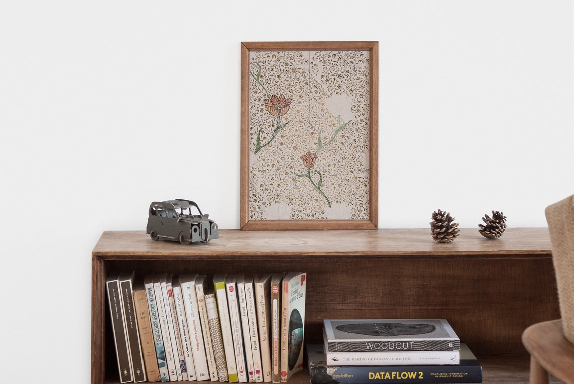 Rustic Floral Art Print, Vintage Bathroom Decor - Image 2