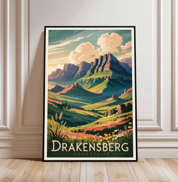 Drakensberg Poster South Africa Travel Home Decor Gift Wall Art Print Birthday Present