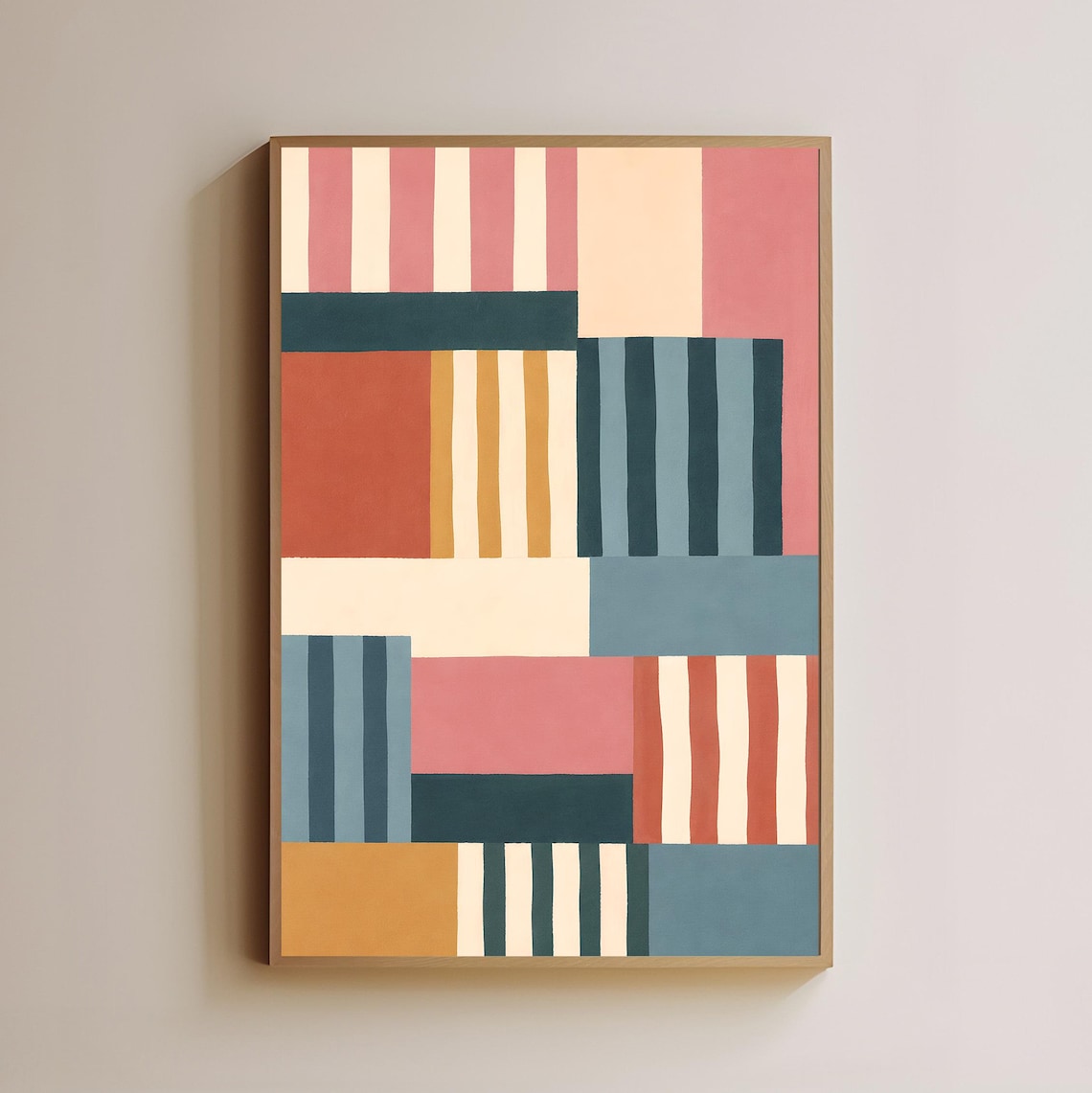 Abstract Colorful Blocks, Modern Geometric Art Print