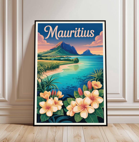 Mauritius Travel Print Wall Art Hanging Home Dcor Gift Lovers East Africa Lover