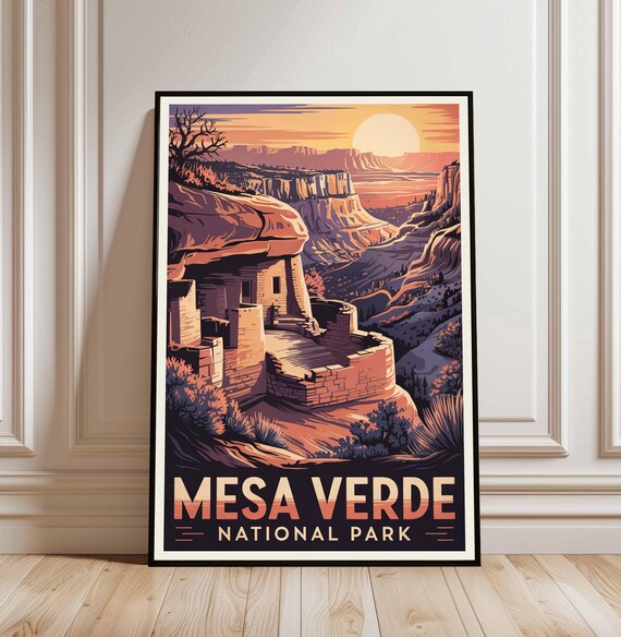 Mesa Verde National Park Cliff Dwellings Sunset Canyon Poster