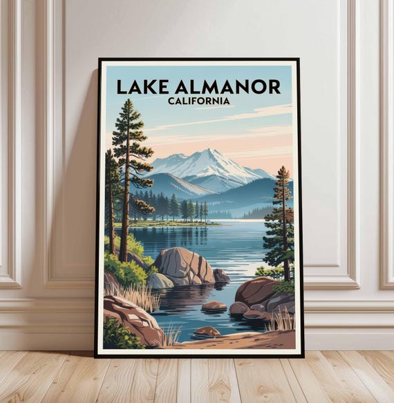 Lake Almanor California Art Print Travel Poster