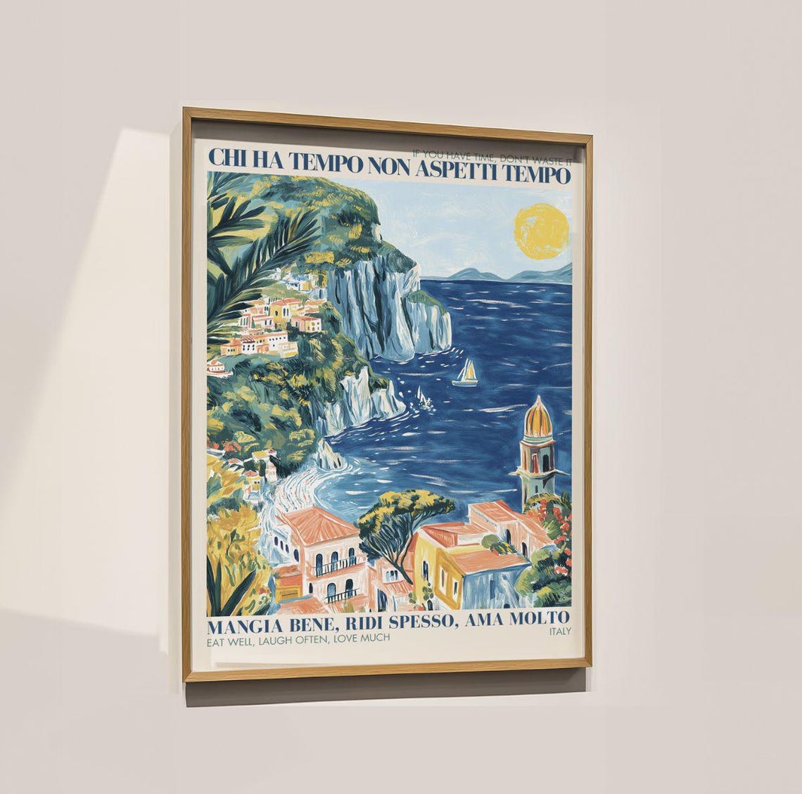 Retro Italian Travel Lover Quote, Amalfi Coast Kitchen Decor - Image 4