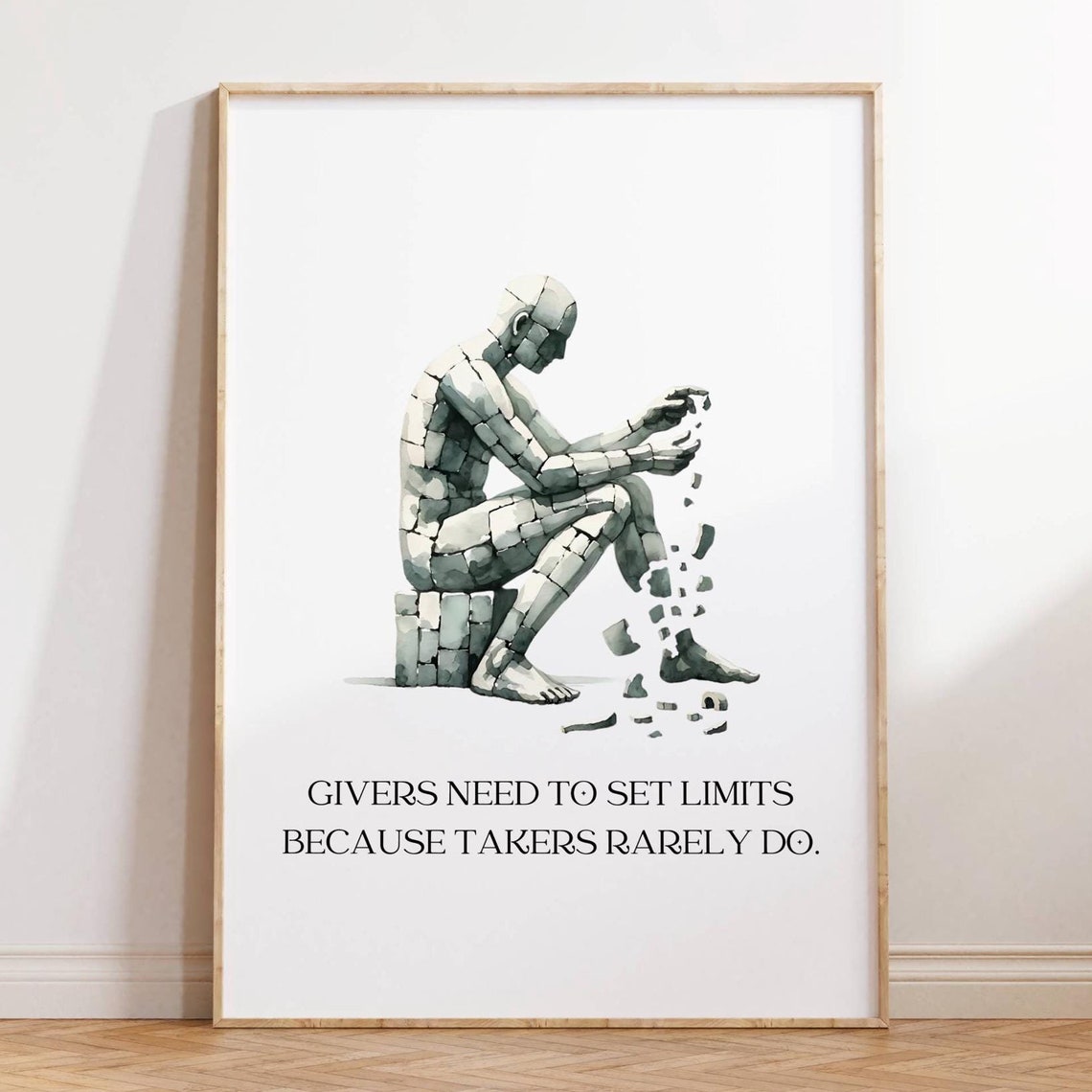 Givers Need To Set Limits Boundary Crumbling Statue Quote Poster