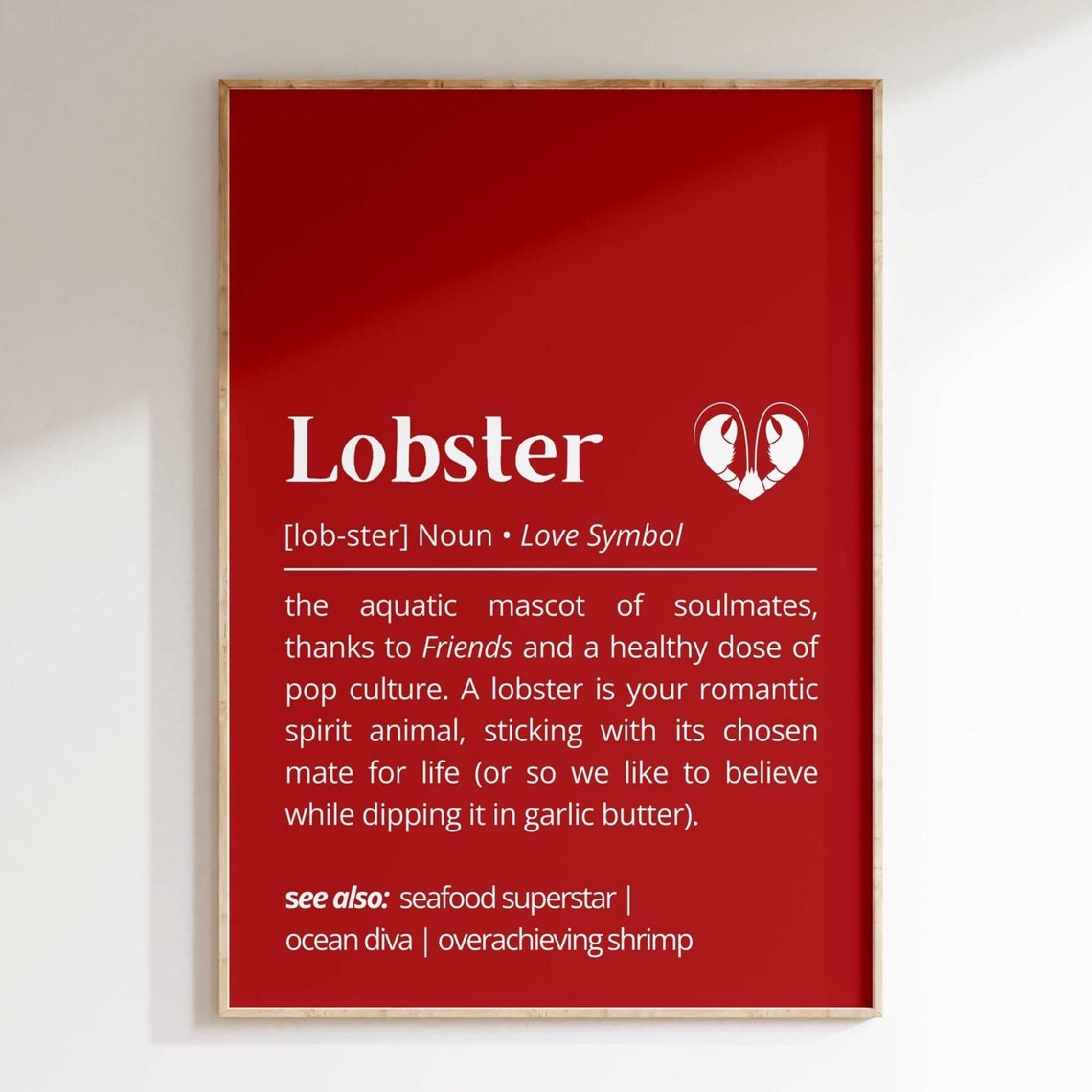 Lobster Love Symbol Definition Romantic Soulmate Gift Poster Art