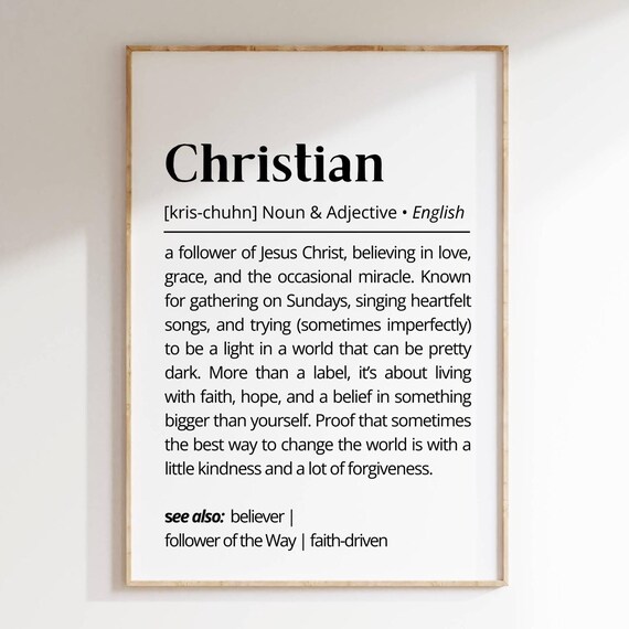 Christian Dictionary Definition Poster Faith Gift Wall Decor