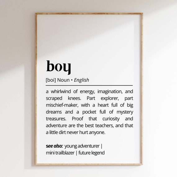 Boy Definition Kids Nursery Typography Art Print