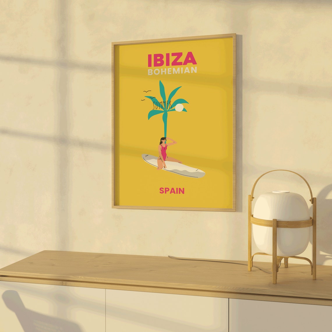 Travel Famous Places Print Ibiza Tropical Travel Art Preppy Retro Travel Poster Trendy Tropical Print Ibiza Prints - Image 3