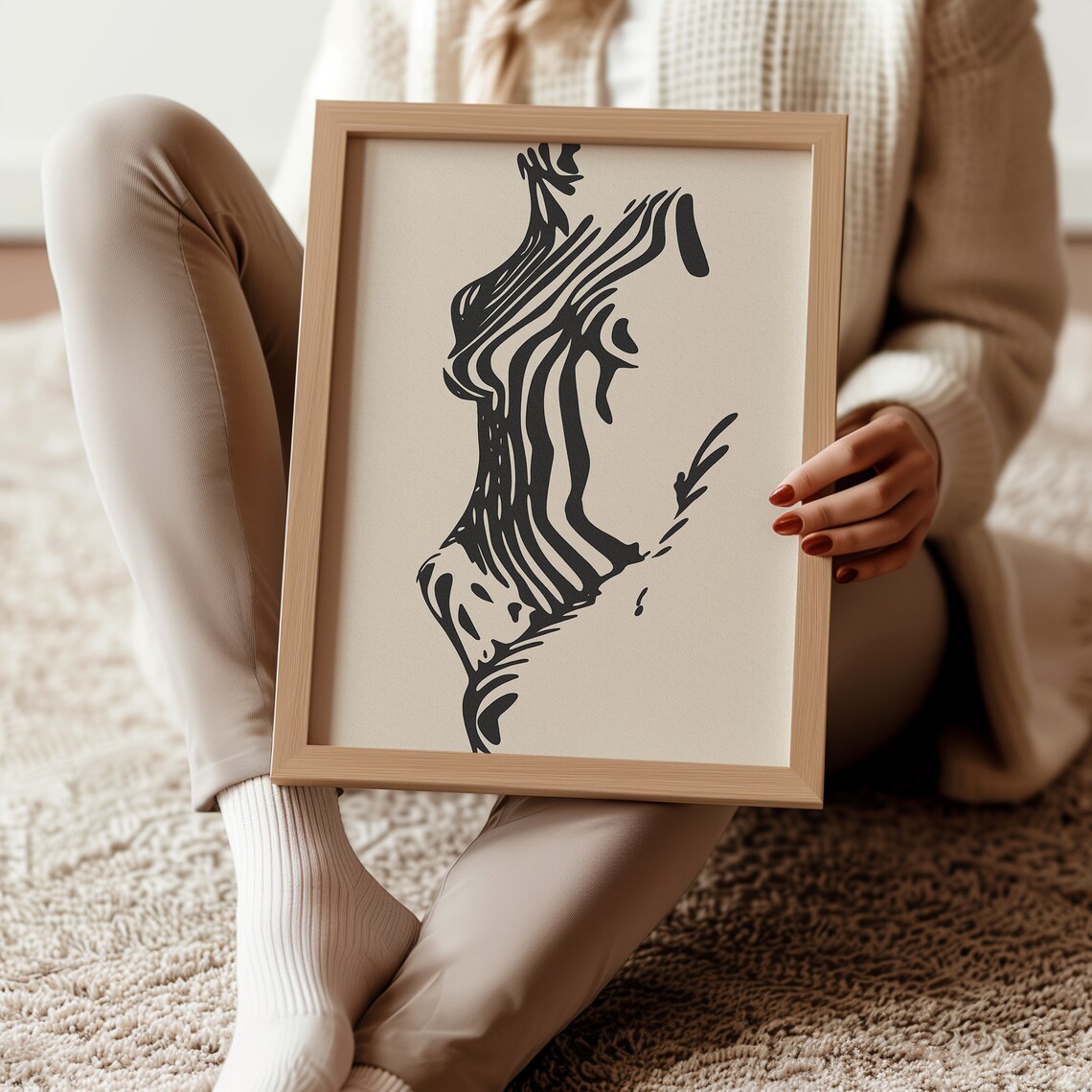 Woman Figure Art Print, Mid-Century Modern Abstract - Image 2