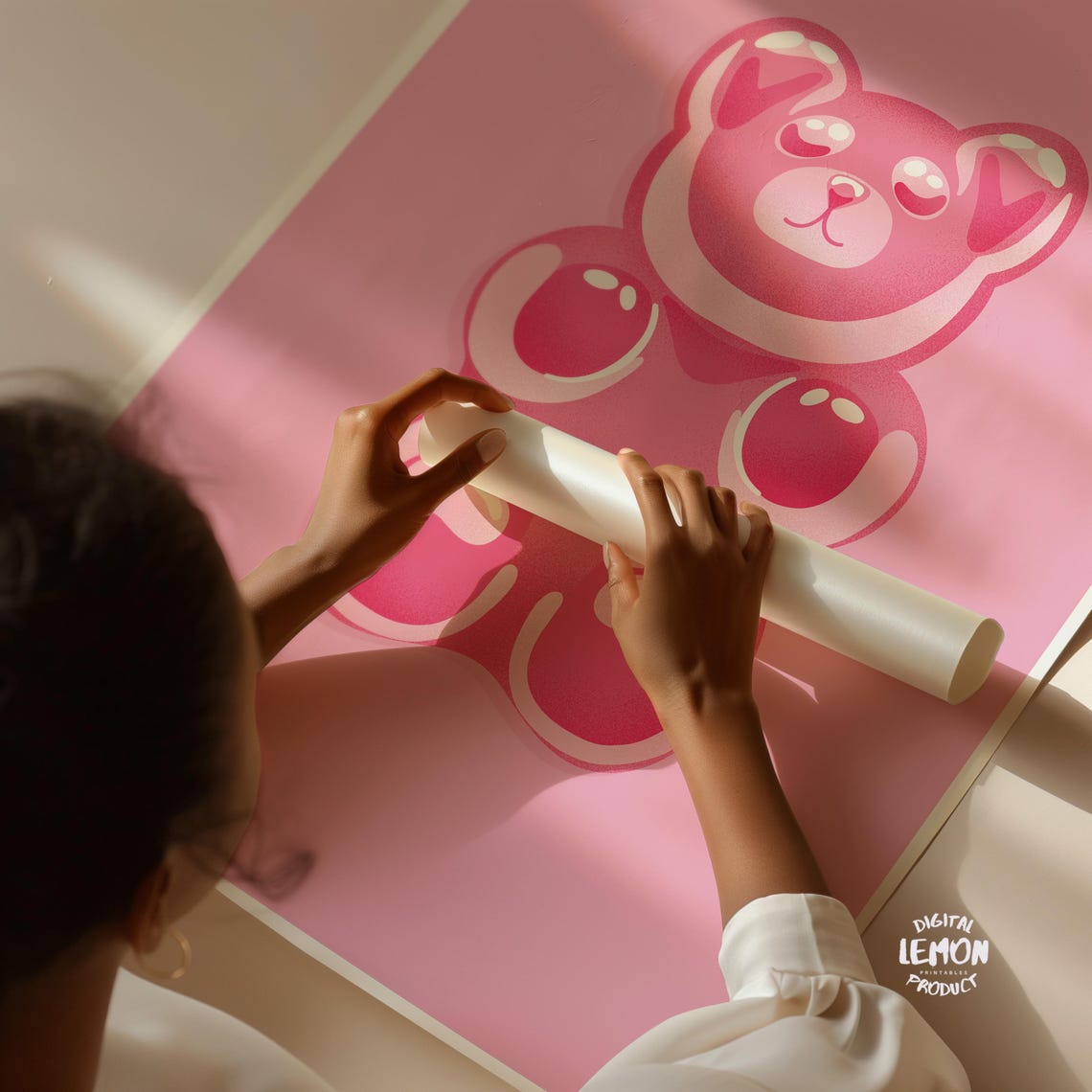Pink Gummy Bear Sweet Candy Poster for Kids Girly Room Fun Decor - Image 4
