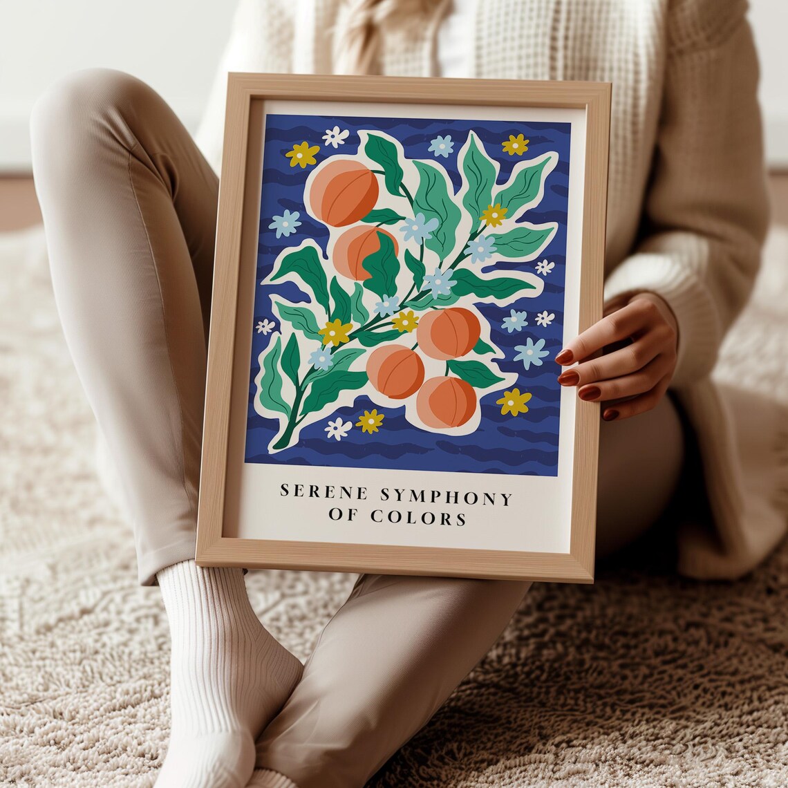 Botanical Fruit Orange Tree, Vibrant Floral Poster - Image 2