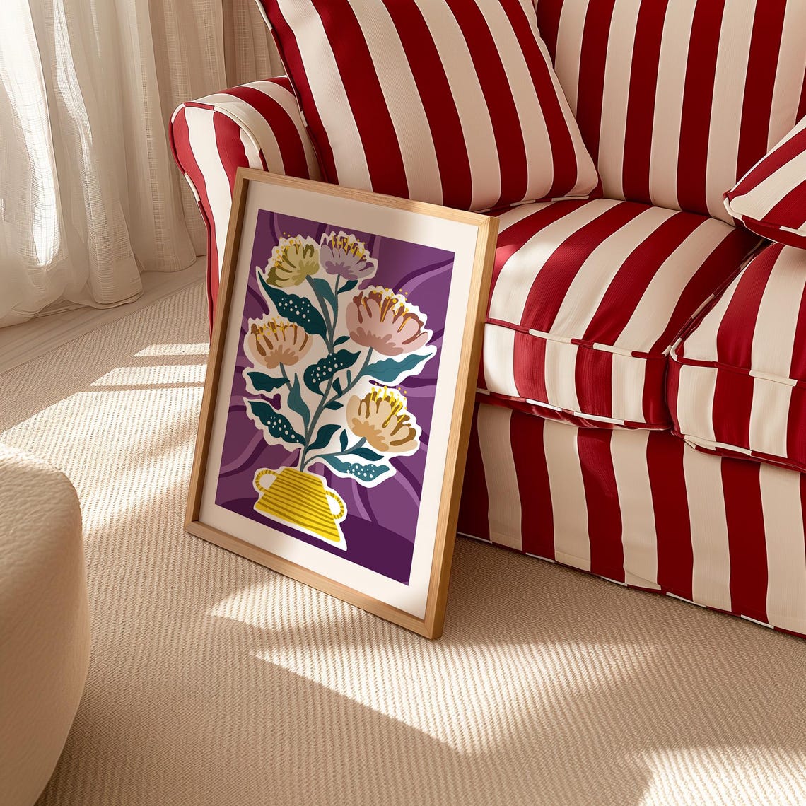Abstract Floral Vase, Modern Artwork - Image 4