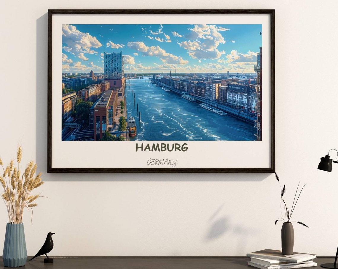 Hamburg Harbor With Elbphilharmonie River View Germany Poster