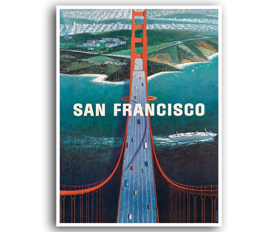 San Francisco Retro Travel Poster Art Print
