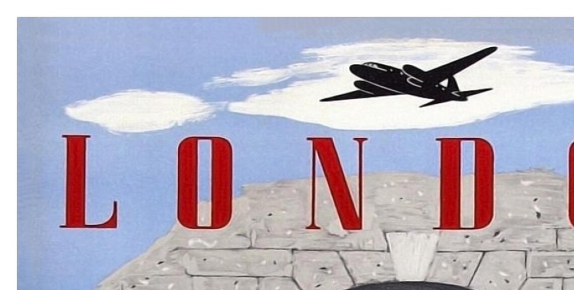 London BEA Horse Guard White Horse Vintage British Airline Poster - Image 2