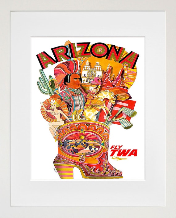 Arizona Western Travel Poster, Home Decor Art Print