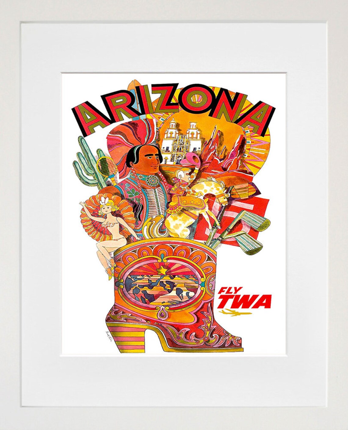 Arizona Western Travel Poster, Home Decor Art Print