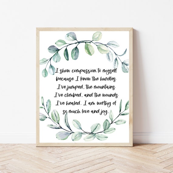 Affirmation Morning Affirmations Wall Art Quote Print Healing Positivity Poster