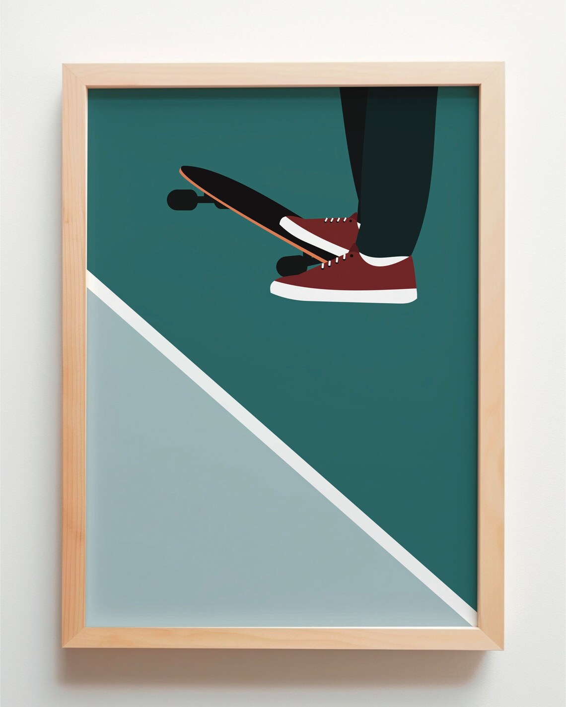 Skateboarder Scene Minimal Sport Wall Art Print - Image 5