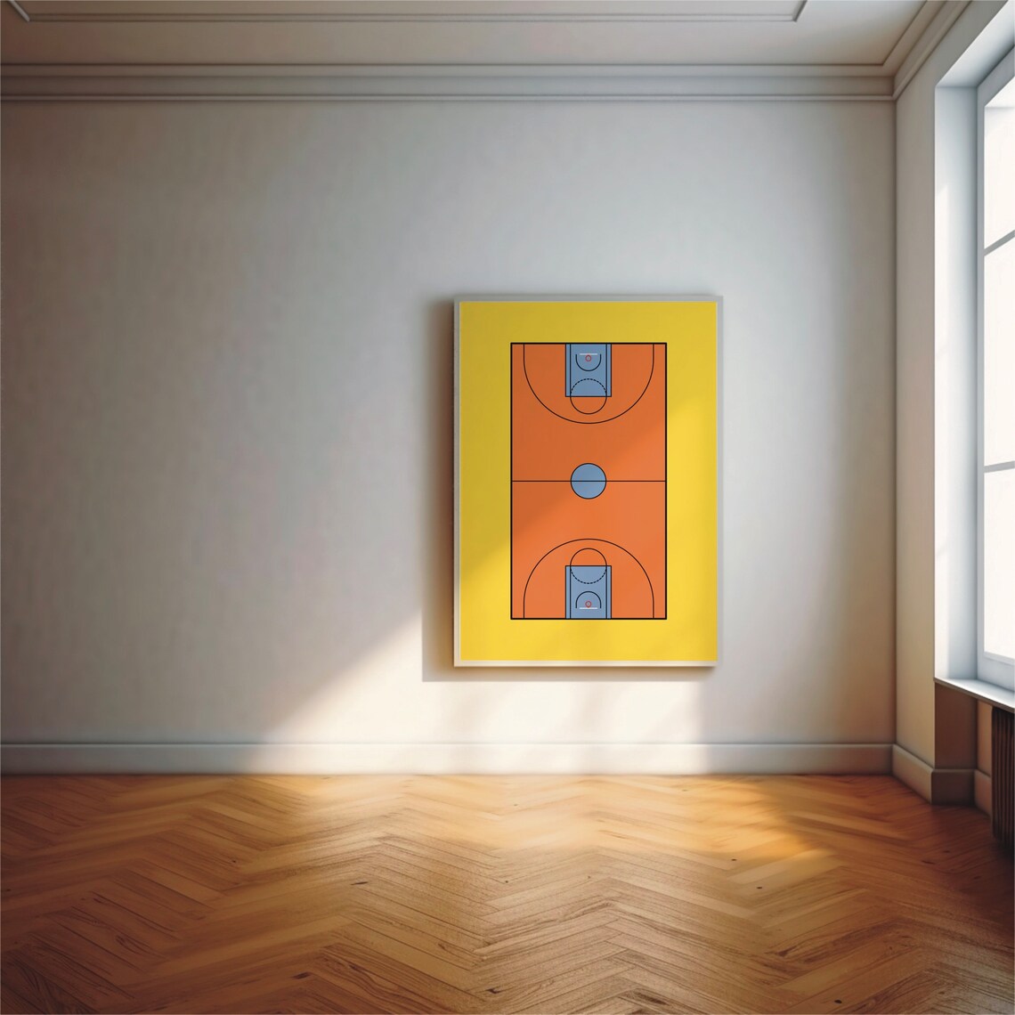 Basketball Court Poster, Minimal Modern Sport Art Print - Image 2