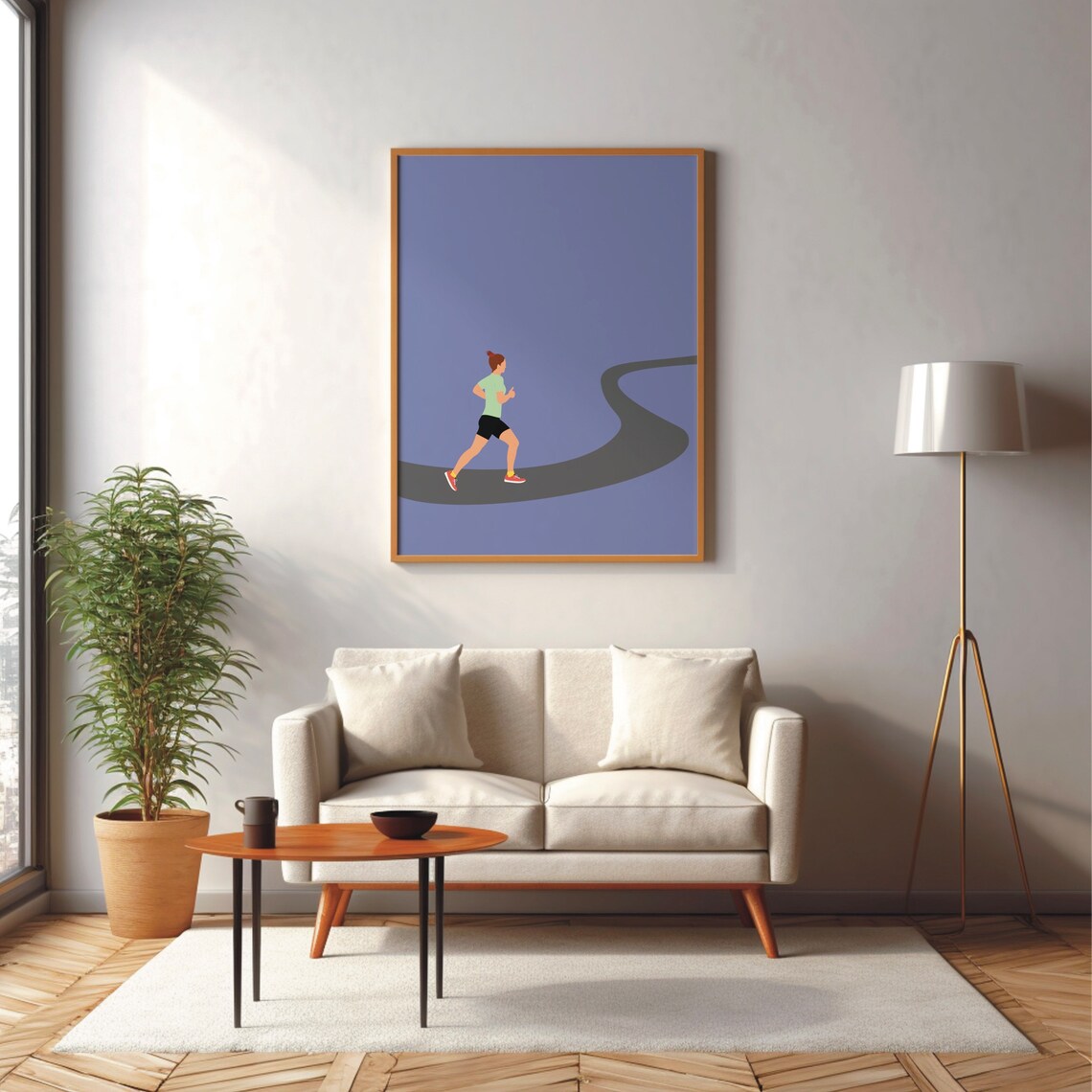 Minimal Modern Runner Sports Art Print - Image 2