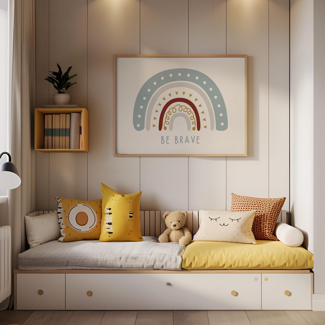 Be Brave Boho Rainbow Motivational Kids Room Wall Decor Poster - Image 5