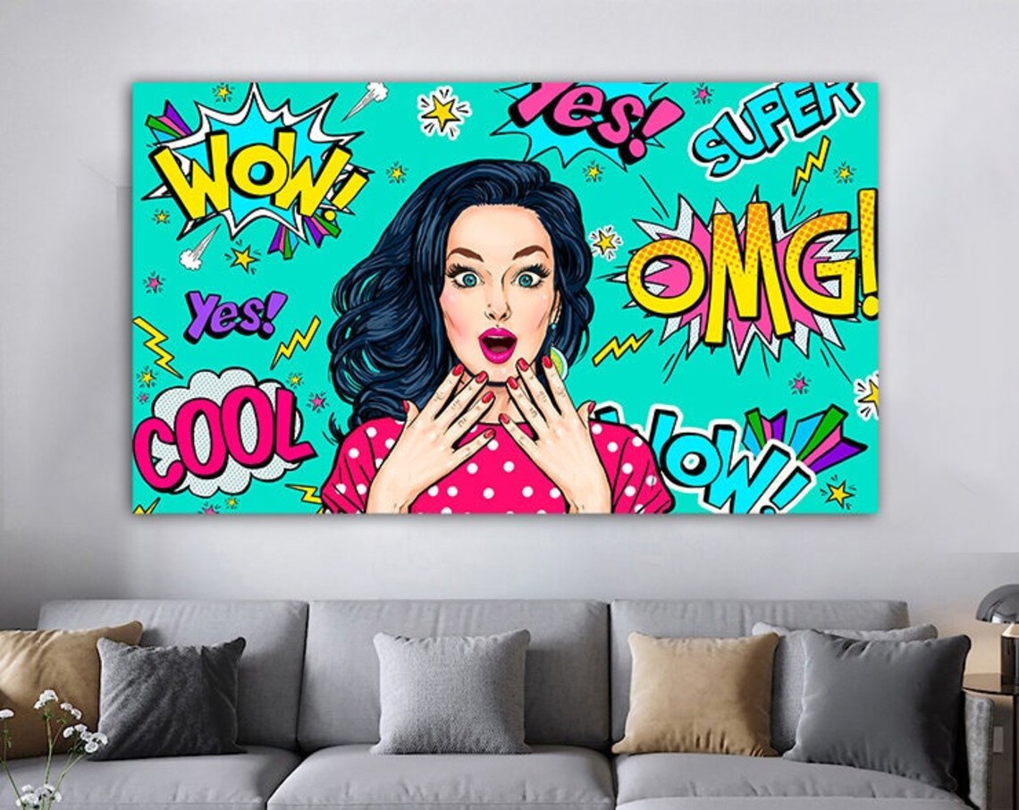 Pop Art Woman Omg Shock, Comic Style Art Print