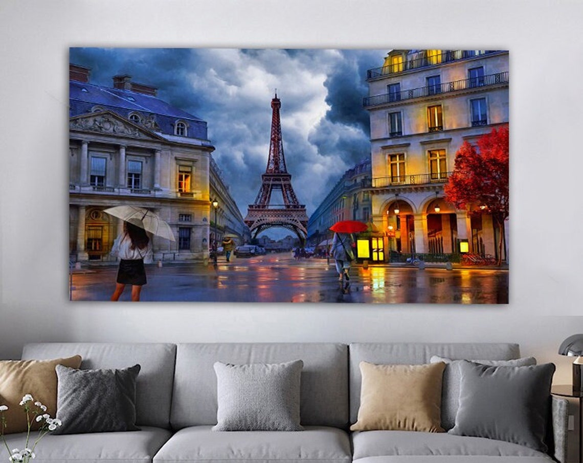 Eiffel Tower Painting Paris Print Eiffel Landscape Art Eiffel Wall Decor Paris Home Decor Paris Painting