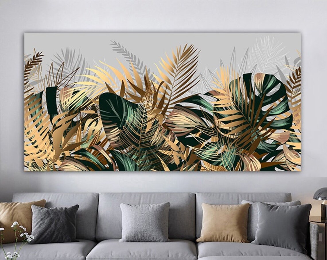 White Flowers and Colorful Leaves Floral Art Print