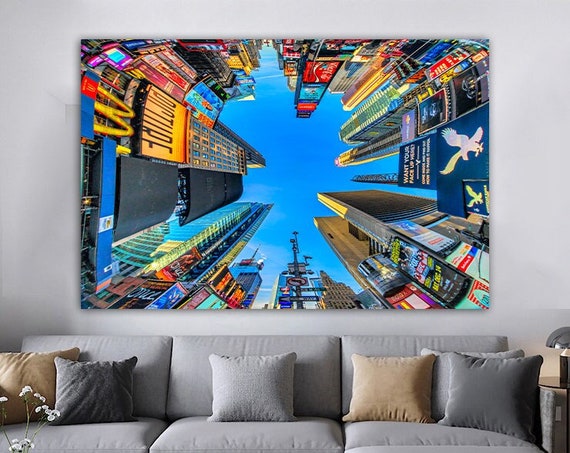 New York Buildings Painting Landscape Print New York Landscape Wall Decor Watercolor Look Print