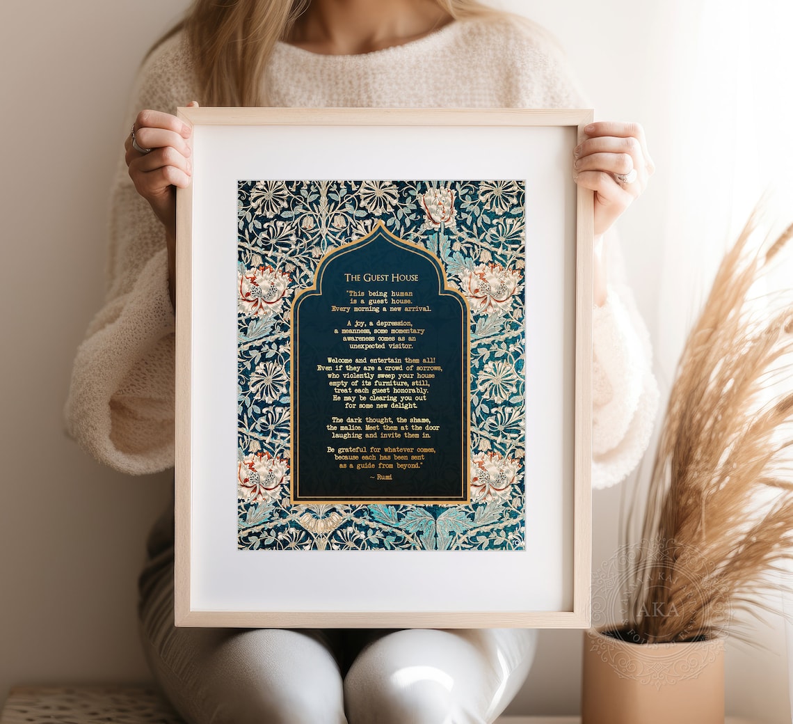 Rumi Guest House Gold Foil Print, William Morris Art - Image 5
