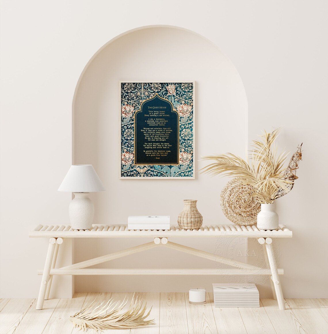 Rumi Guest House Gold Foil Print, William Morris Art - Image 4