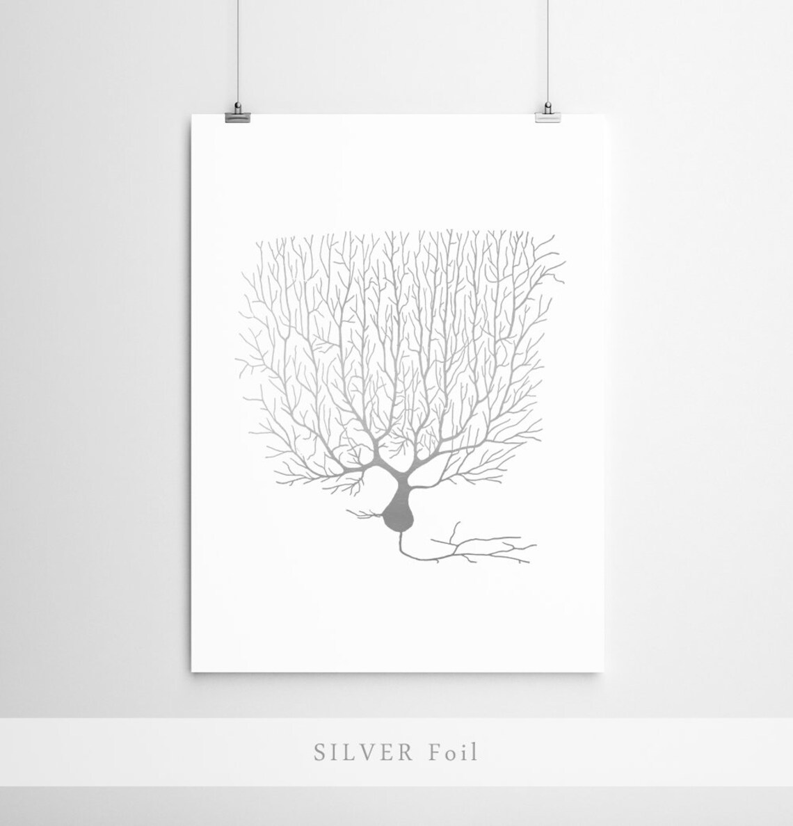 Purkinje Cell Gold Foil Neuroscience Art Print - Image 2