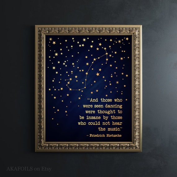 Scorpio Zodiac Birthday Gift For Him Scorpio Gift Gold Scorpio Constellation Nietzsche Quote Print November Birthday Gift For Men
