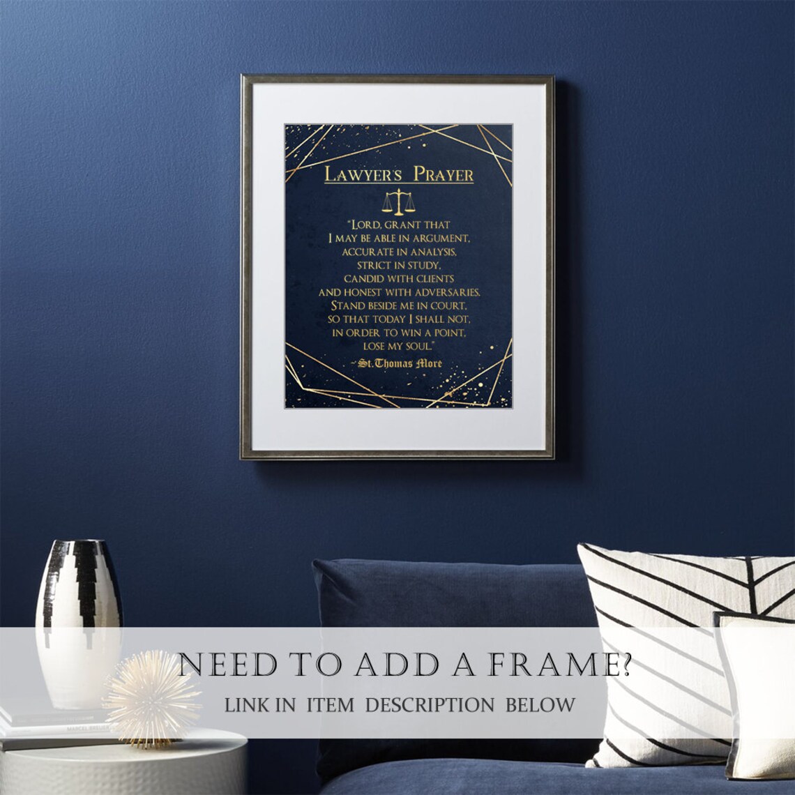 Law School Graduation Gift, Gold Modern Art Print - Image 2