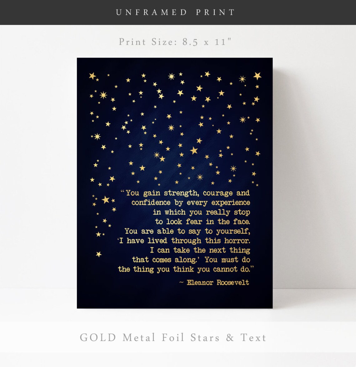 Eleanor Roosevelt Quote, Gold Foil Poster Print - Image 3