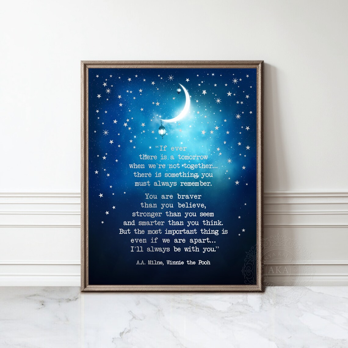 Winnie The Pooh Quote, Starry Night Moon Poster - Image 4