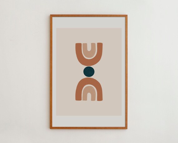 Boho Art Print For Eclectic House Decoration Neutral Tones Wall Decor Poster