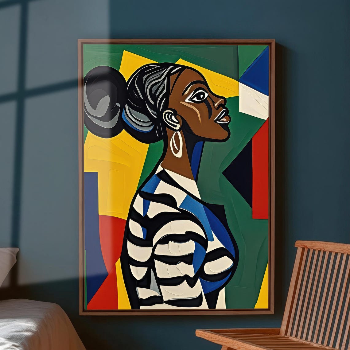 Female Figure Abstract Geometric Portrait Art Print