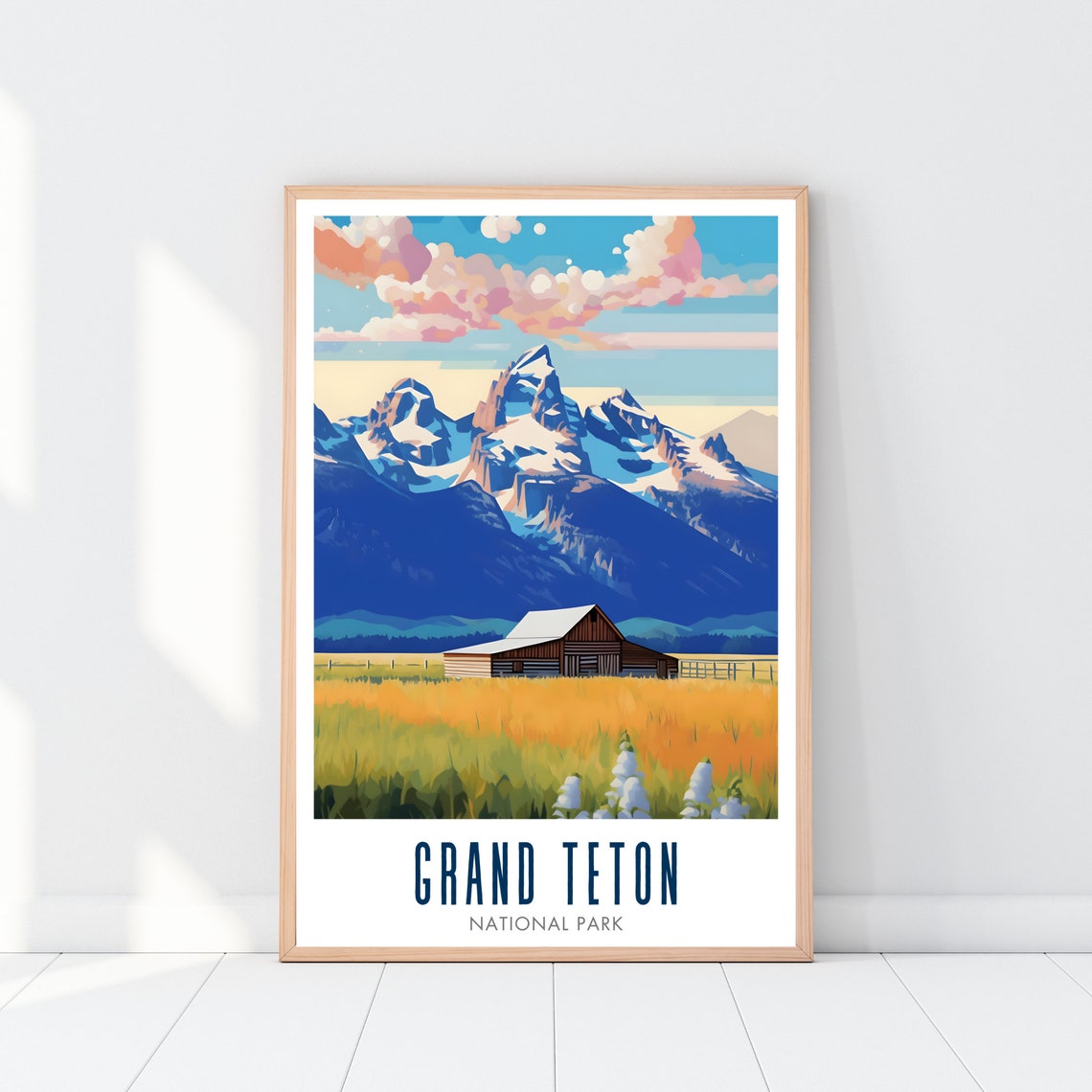 Grand Teton National Park Travel Poster Grand Teton National Park Print Grand Teton National Park Wall Art - Image 2