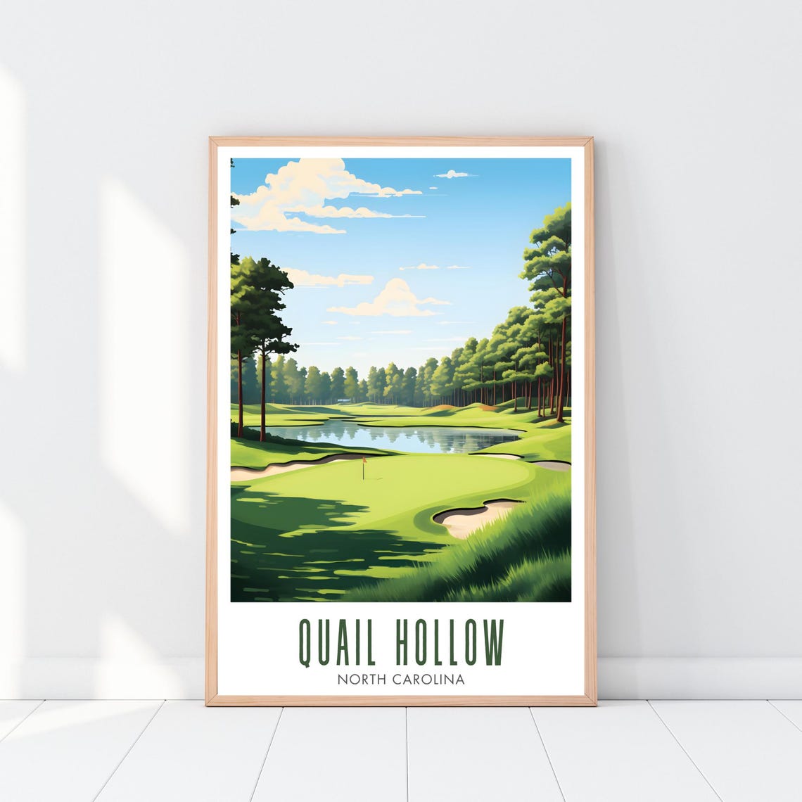 Quail Hollow North Carolina Golf Course Fairway Scene Art Poster - Image 2