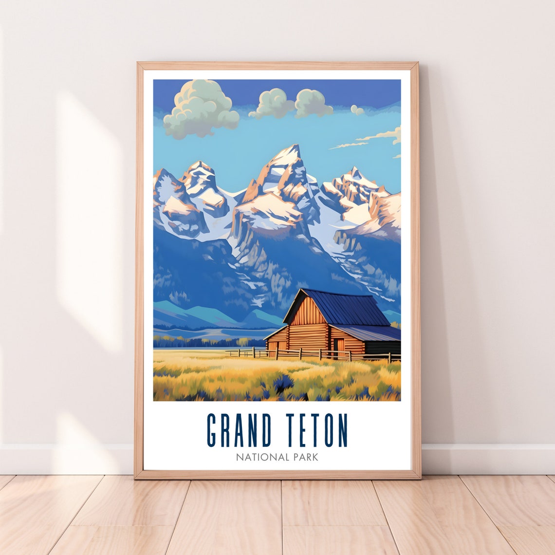 Grand Teton National Park Travel Poster Grand Teton National Park Print Grand Teton National Park Wall Art