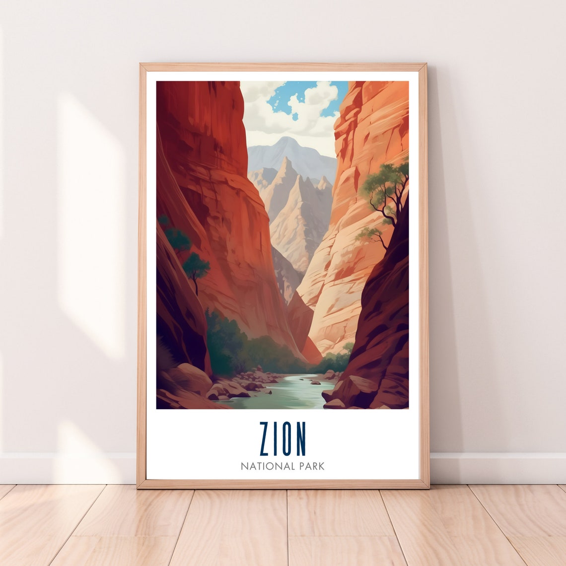 Zion National Park Travel Poster Zion Wall Art Print Zion Travel Art Poster Zion National Park Wall Art