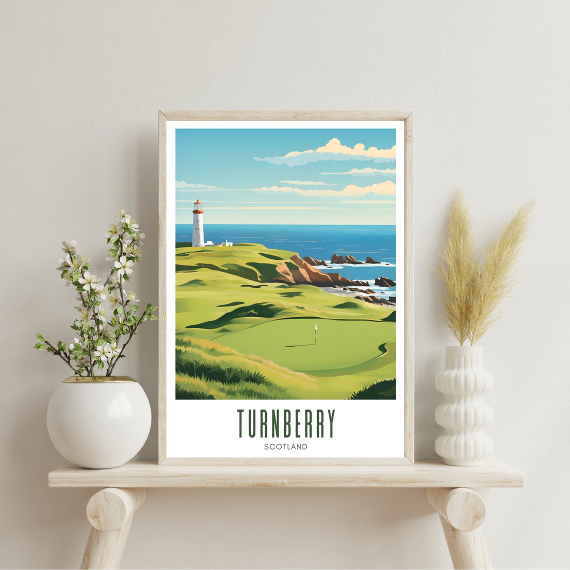 Turnberry Scotland Lighthouse Links Golf Course Seaside Poster - Image 2