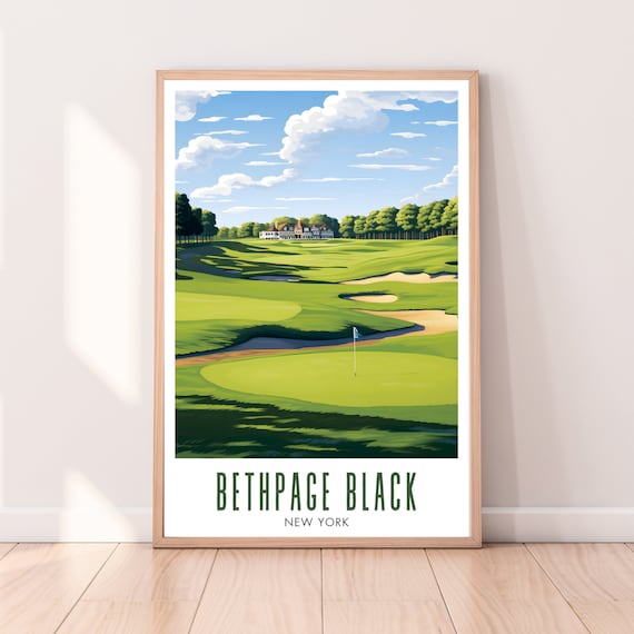 Bethpage Black Poster Bethpage Black Golf Course Bethpage Black Print Golf Course Print Golf Gift Idea