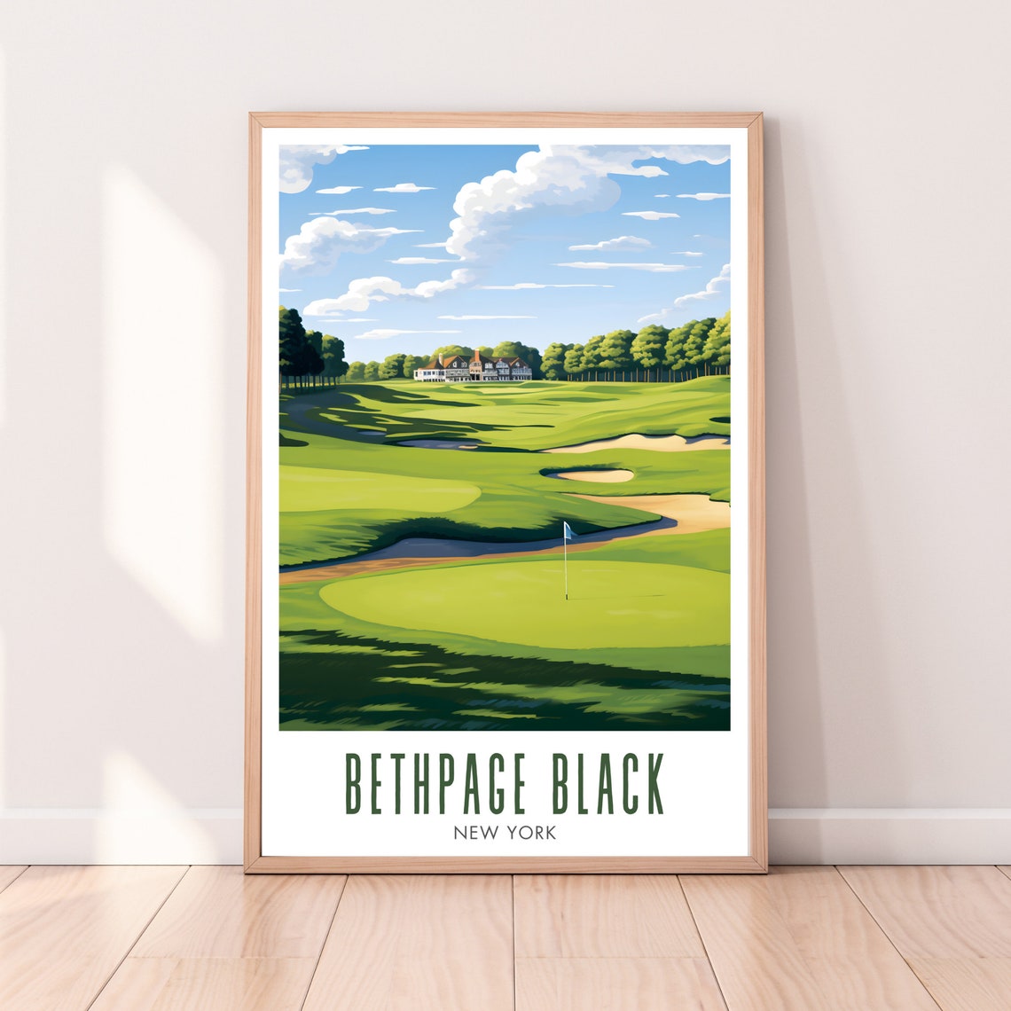 Bethpage Black New York Championship Golf Course Green Travel Poster