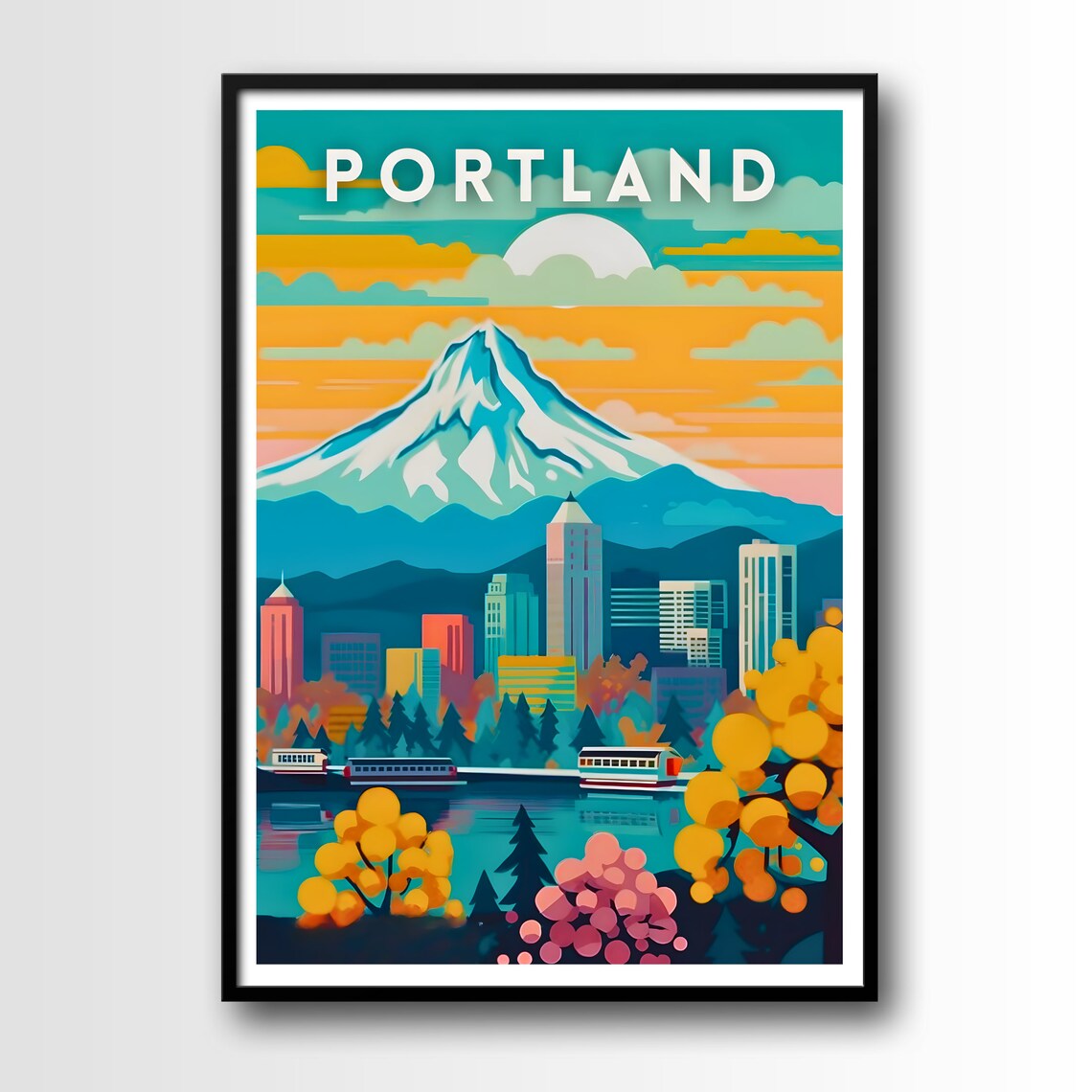 Portland Travel Poster, Portland Travel Art Print
