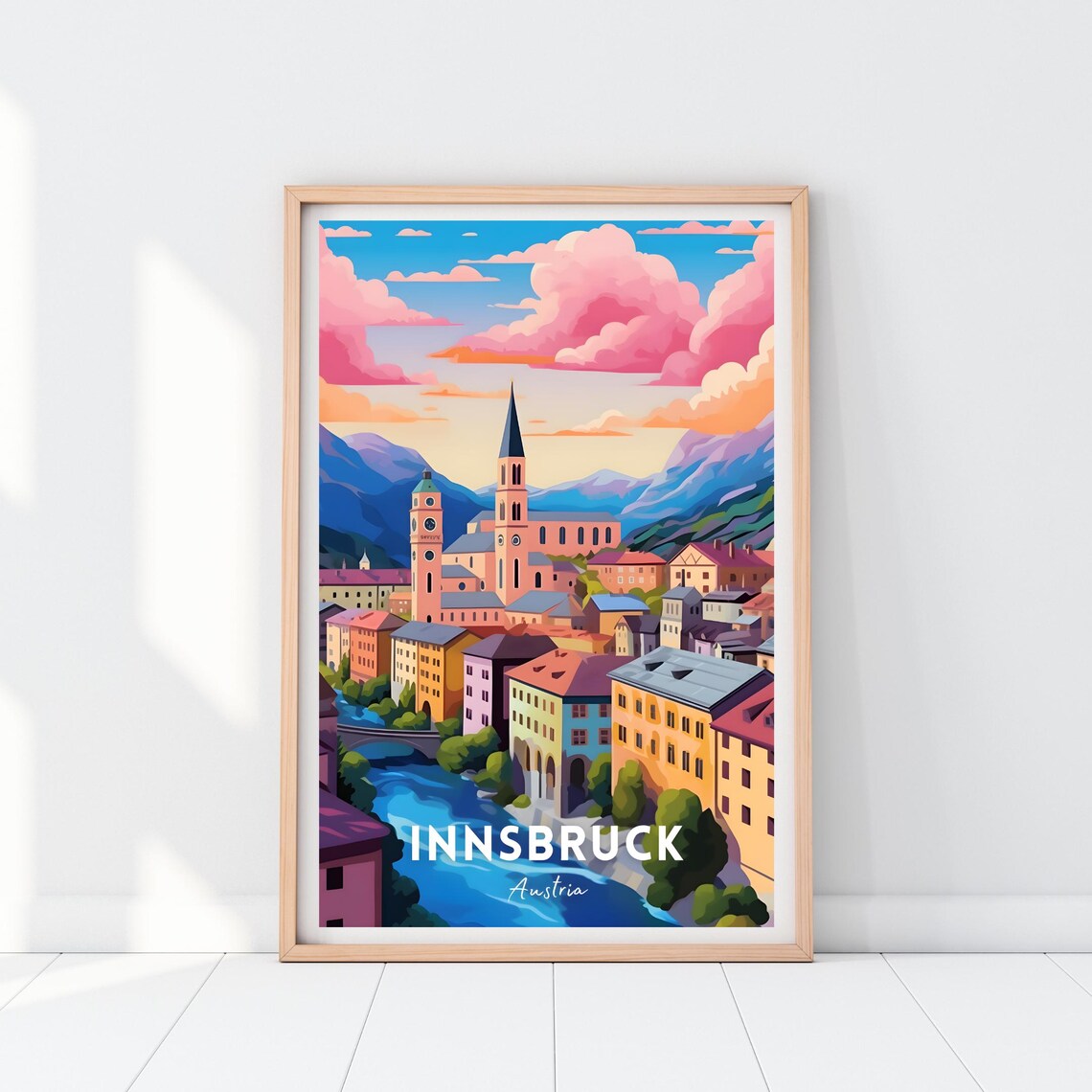 Innsbruck Travel Poster Innsbruck Print Innsbruck Wall Art Austria Print Austria Poster Austria Wall Art Austria Gift Innsbruck Gift - Image 2